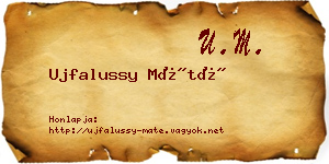 Ujfalussy Máté névjegykártya