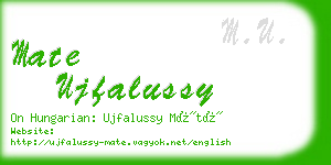 mate ujfalussy business card